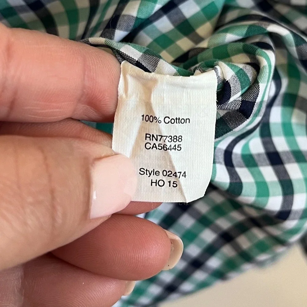 J Crew Thompson Shirtings Mens‎ 80s 2 Ply Shirt Size L Plaid Checkered Preppy